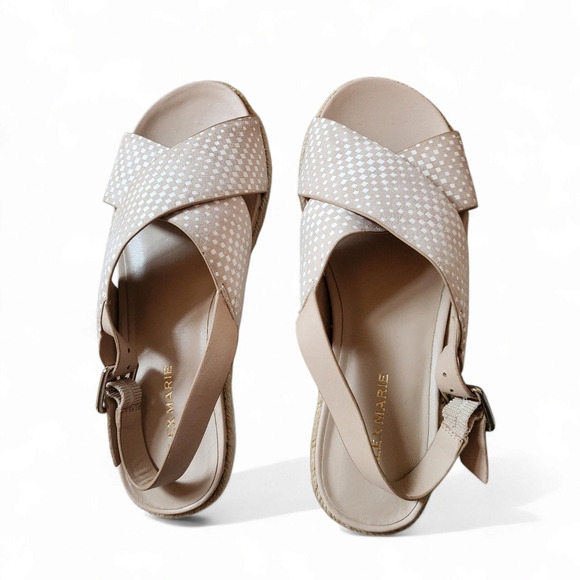 Alex Marie Shoes - Alex Marie‎ Tan Sandals with Woven Crisscross Straps